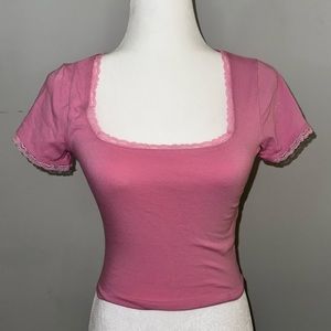 stunning HOLLISTER pink lace mini shirt